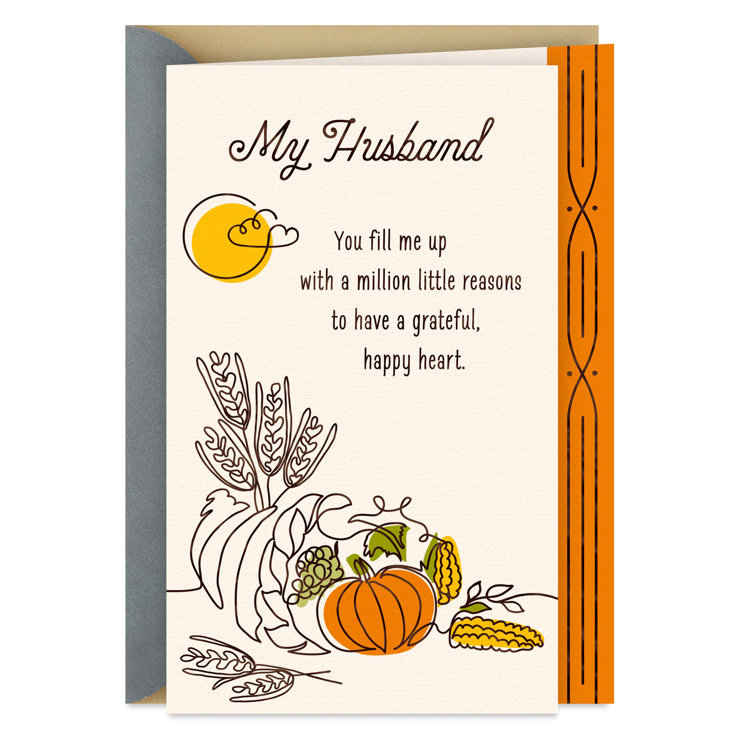 Grateful, Happy Heart Thanksgiving Card For Husband - Greeting inside Thanksgiving Cards For Husband