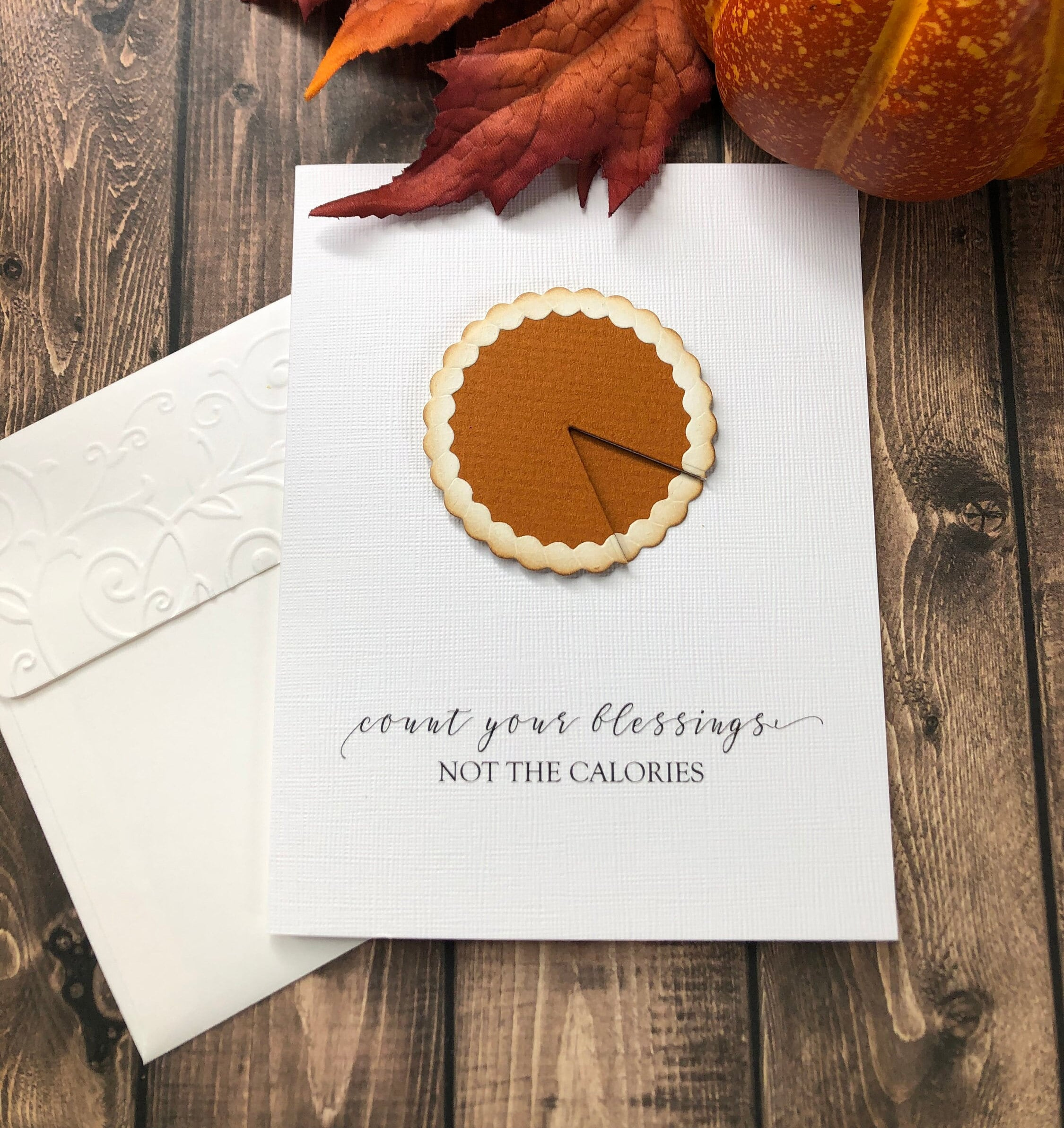 Handmade Thanksgiving Card, Handmade Pumpkin Pie Card, Count Your within Simple Thanksgiving Cards