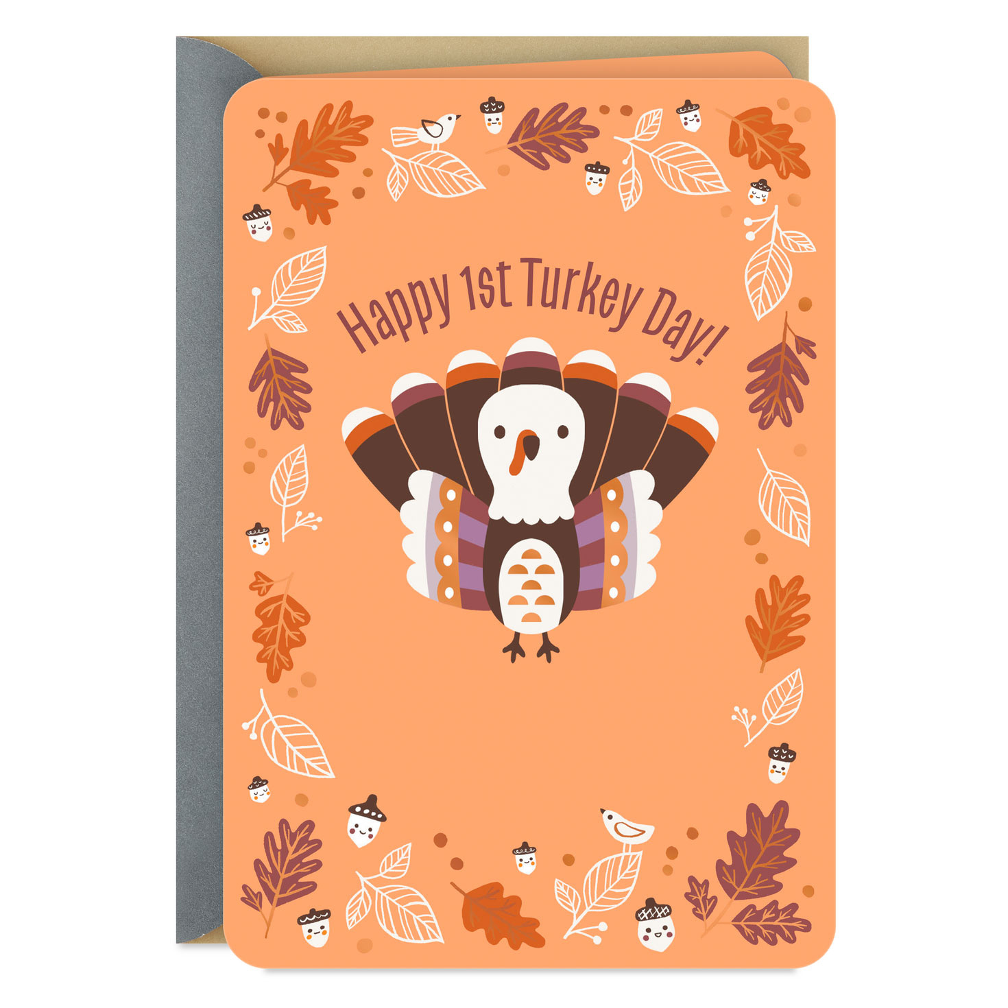 Happy 1St Turkey Day Baby&amp;#039;S First Thanksgiving Card - Greeting pertaining to First Thanksgiving Cards