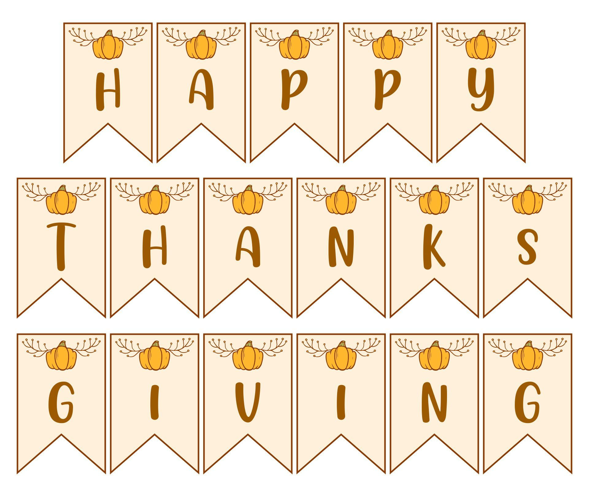 Happy Thanksgiving Banner - 12 Free Pdf Printables | Printablee for Free Printable Thanksgiving Banner