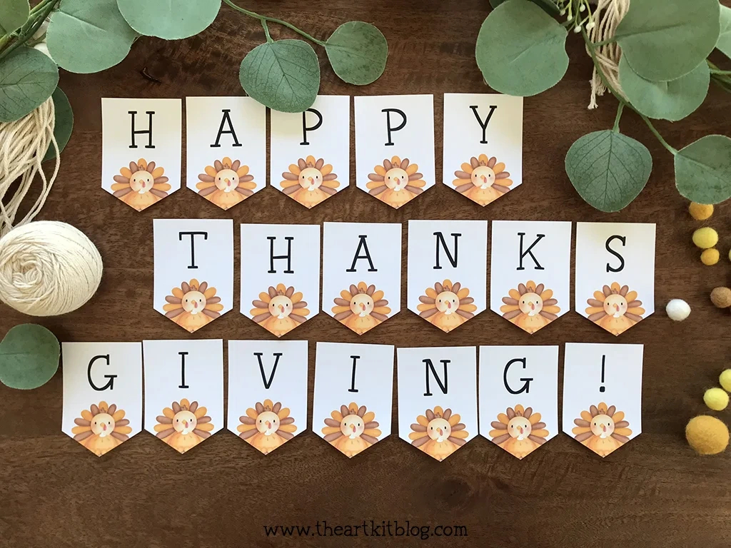 Happy Thanksgiving Banner {Free Printable!} - The Art Kit for Thanksgiving Printable Banner Free