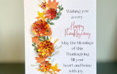 Happy Thanksgiving Card, 3D Thanksgiving Card, Autumn Flower Trail inside Thanksgiving Handmade Cards Ideas