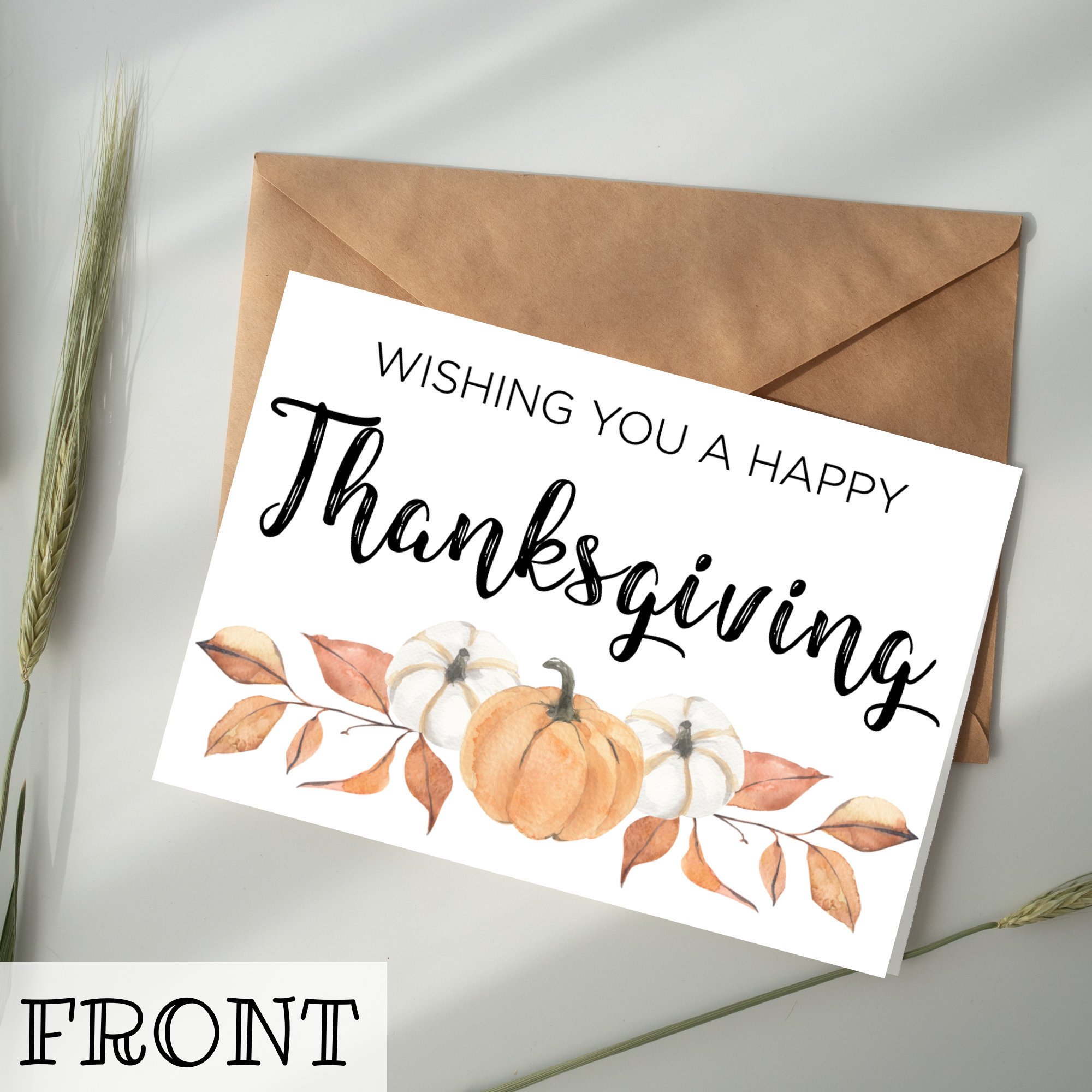 Happy Thanksgiving Card Digital Download Printable Wishing You A pertaining to Happy Thanksgiving Cards Ideas