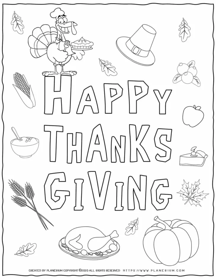 Printable Happy Thanksgiving Coloring Pages