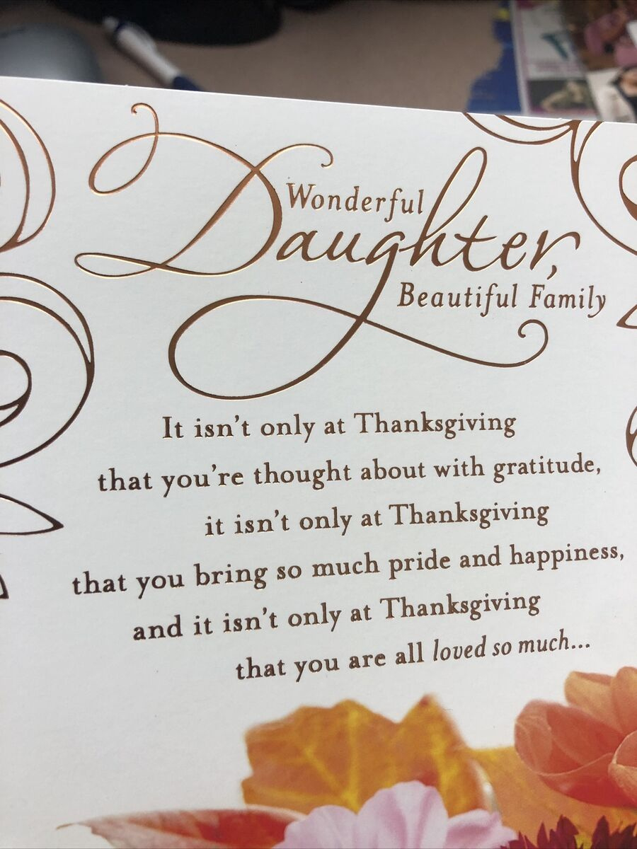 Happy Thanksgiving Daughter And Beautiful Family 5”X7” Hallmark Greeting Card for Daughter Thanksgiving Cards