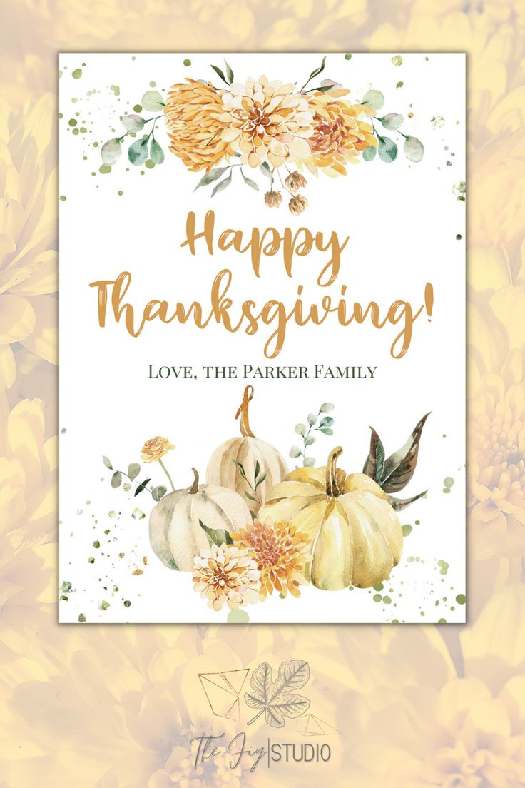 Happy Thanksgiving Editable Greeting Card inside Thanksgiving Cards Vistaprint