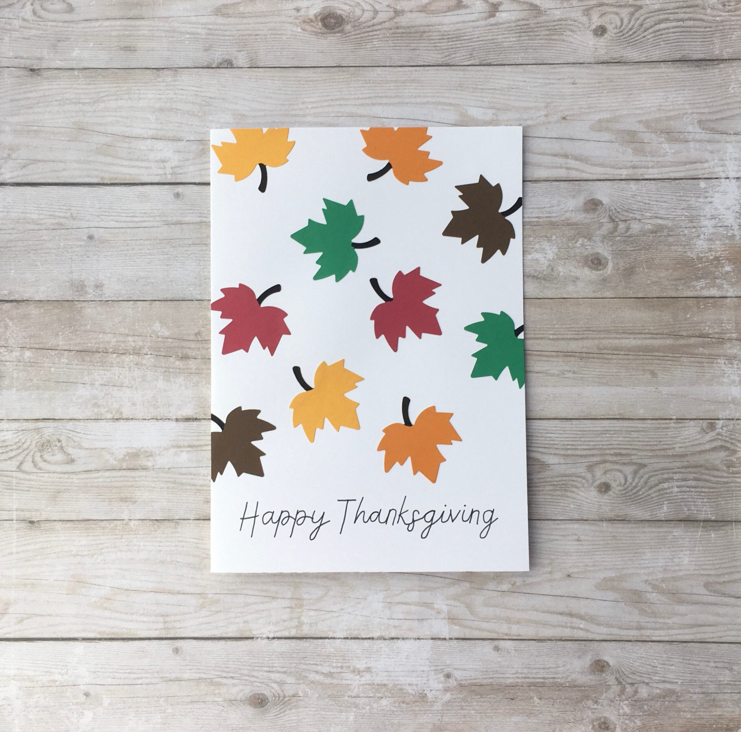 Happy Thanksgiving Fall Leaves Card - Etsy intended for Happy Thanksgiving Cards Ideas