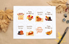 Happy Thanksgiving Gift Tags: 8 Free Printable Tags – Aubree Originals in Thanksgiving Printable Labels