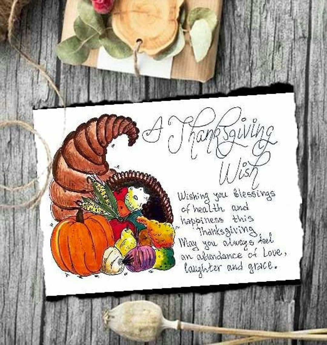 Happy Thanksgiving Greeting Card Print. A Thanksgiving Wish Printable Card. Give Thanks Card Print. Thanksgiving Art Print Decor. - Etsy with Greeting Cards Messages For Thanksgiving