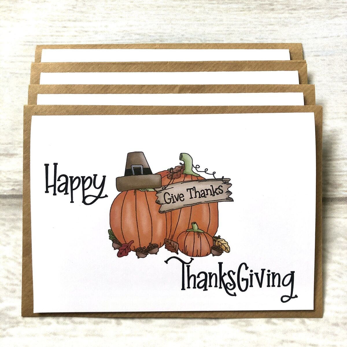 Happy Thanksgiving Greeting Cards (Blank Inside) Pack Of 4 Festive Holiday Fall inside Thanksgiving Cards Blank