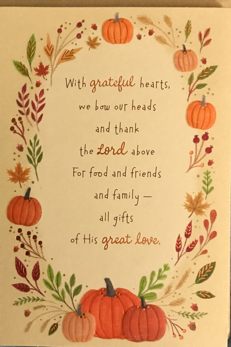 Happy Thanksgiving, Religious, Gold Etching, American Greetings, Greeting Card in Religious Thanksgiving Messages For Cards