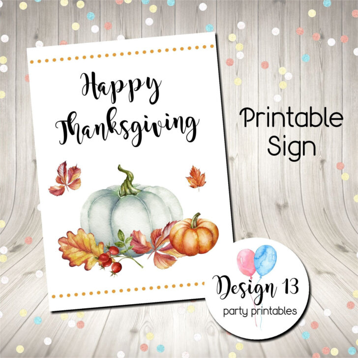 Printable Happy Thanksgiving Signs