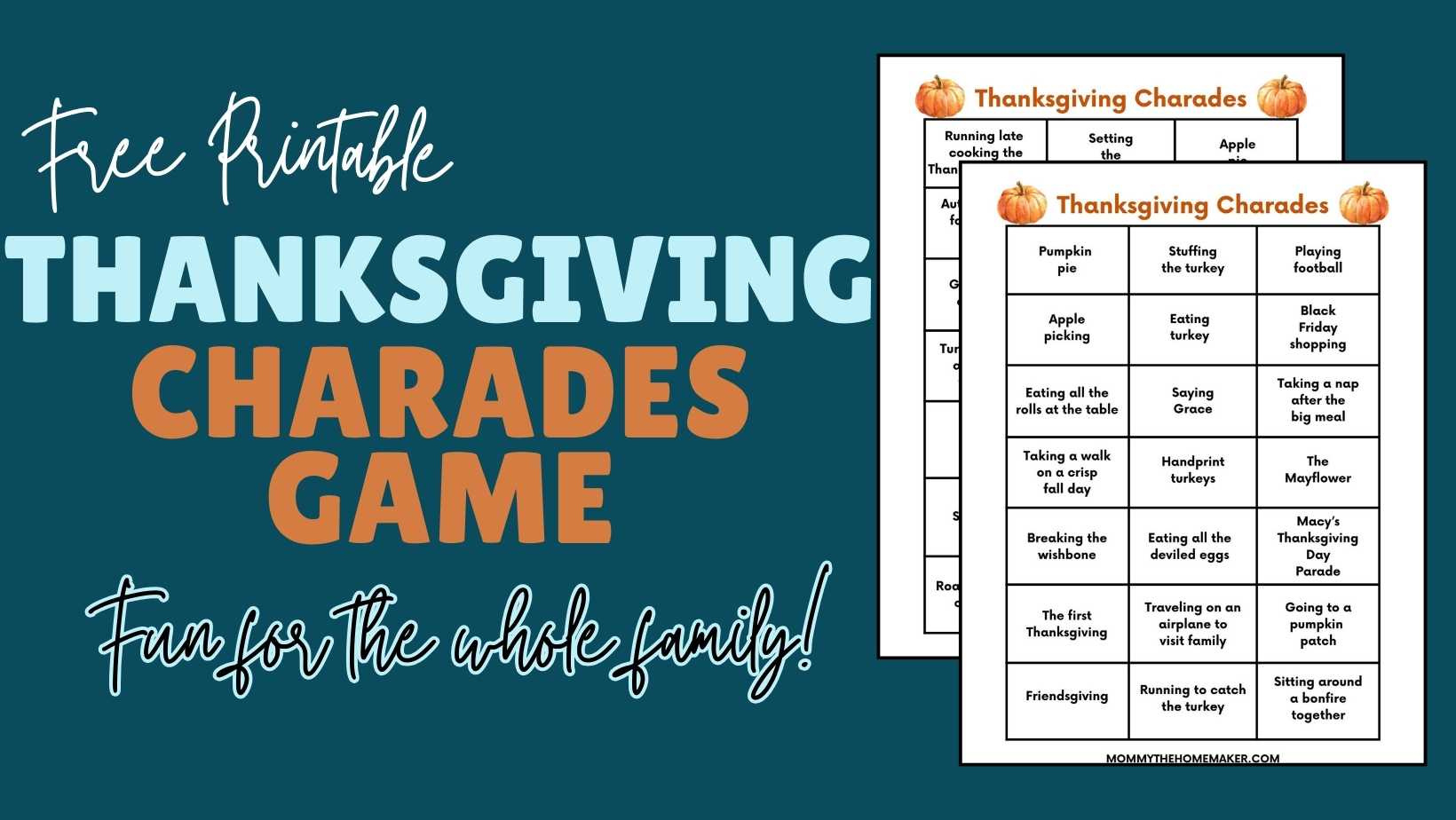 Hilarious Thanksgiving Charades Game (Free Printable) - Mommy The throughout Thanksgiving Charades Printable