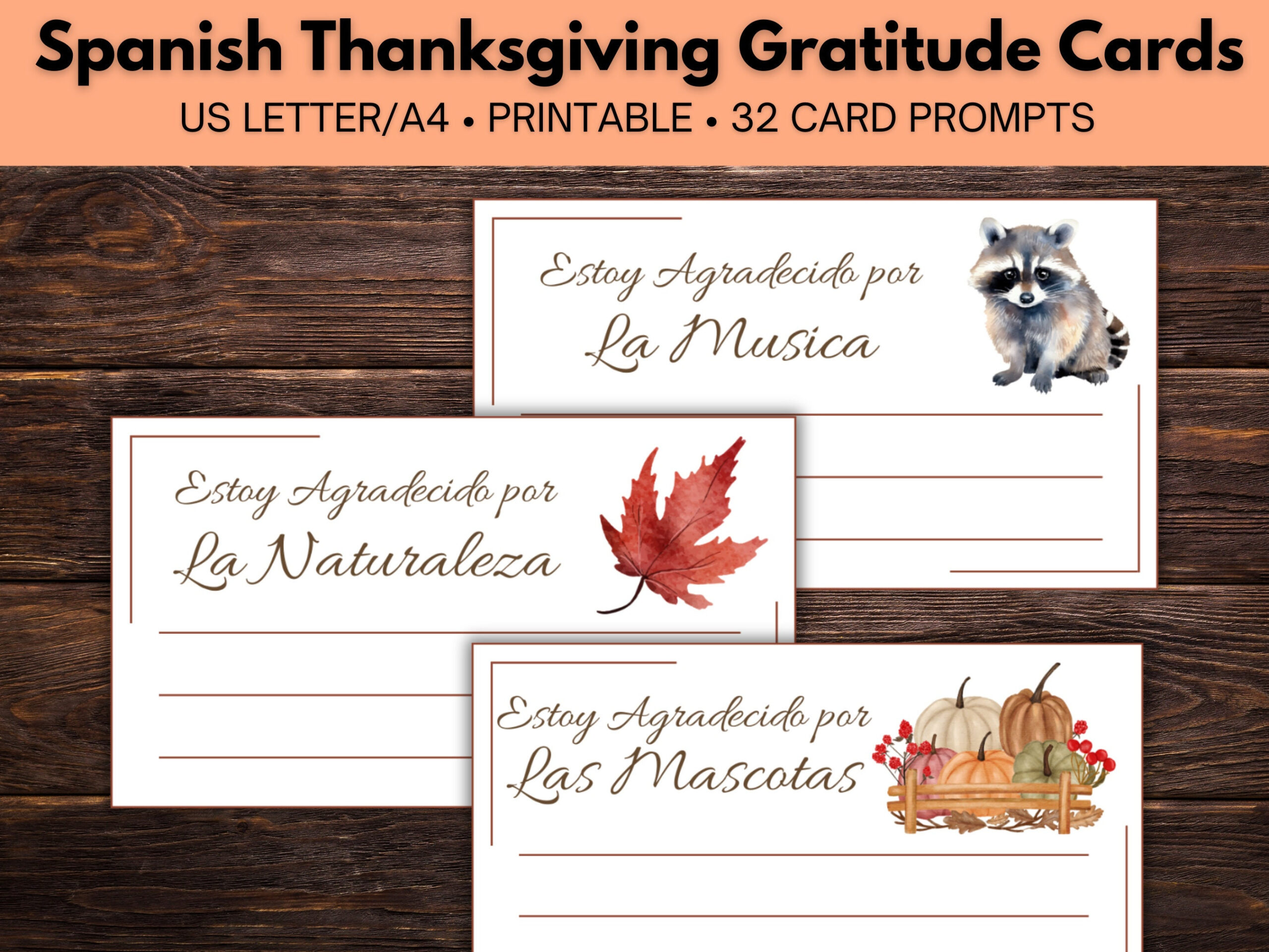 I Am Thankful For Cards In Spanish, Thanksgiving Gratitude Cards intended for Thanksgiving Cards In Spanish