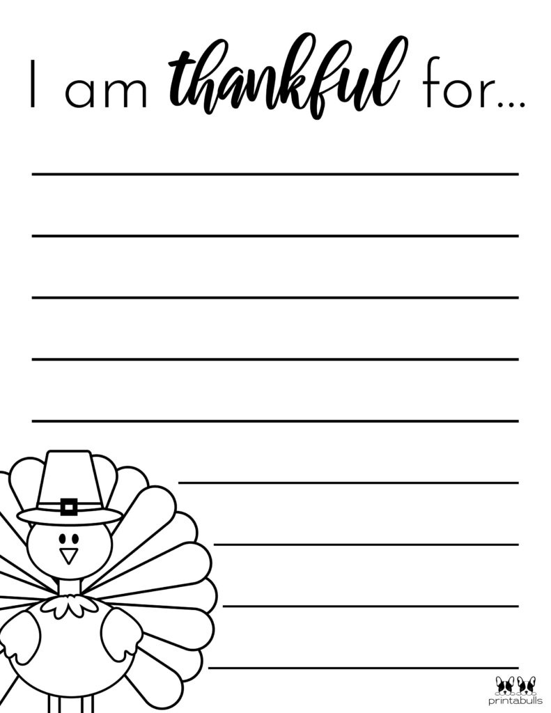 I Am Thankful For&amp;#039; Printables - 10 Unique Worksheets | Printabulls inside Thanksgiving I Am Thankful For Worksheets