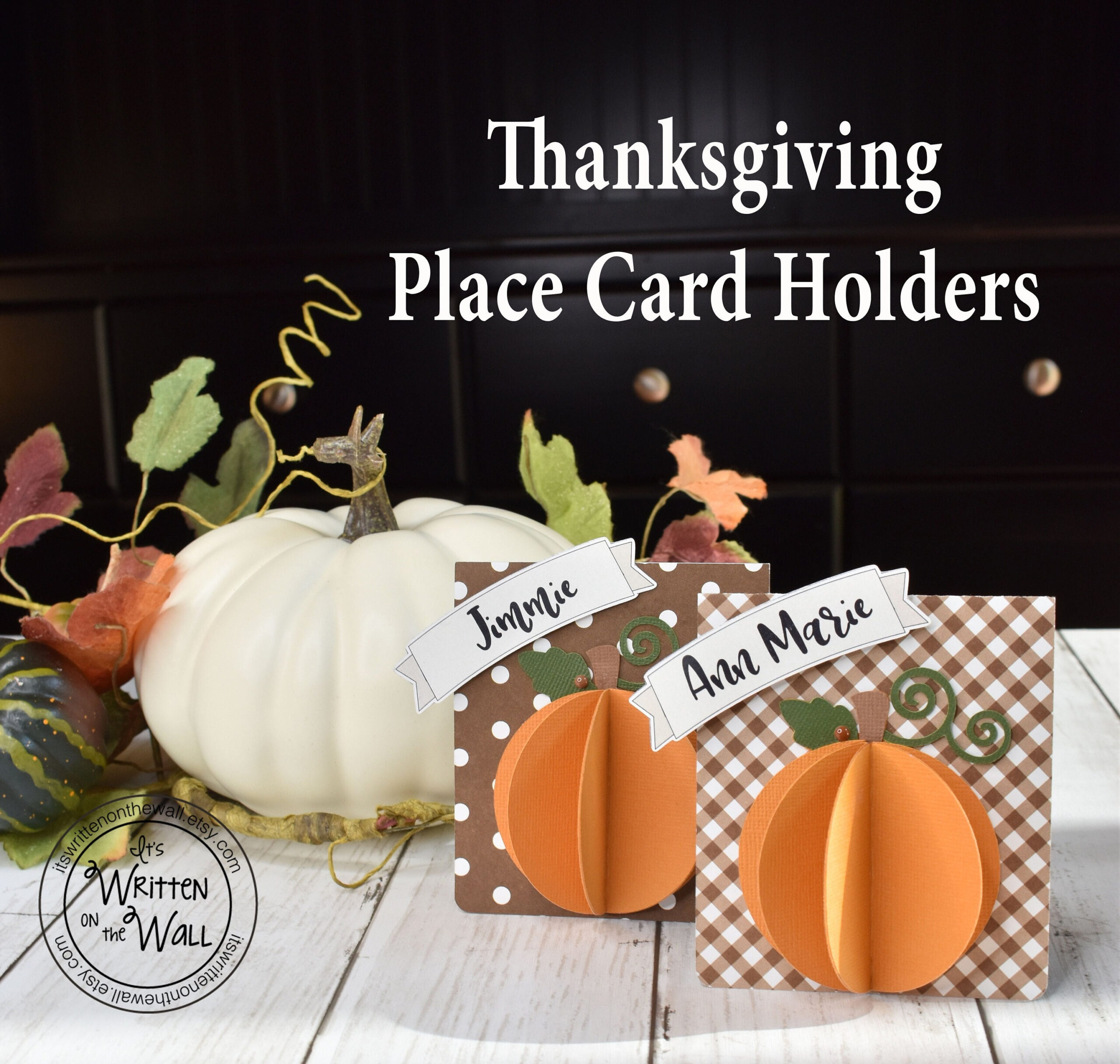 Kit Thanksgiving Place Cards, 3D Pumpkin, Place Setting throughout Place Cards Holders For Thanksgiving