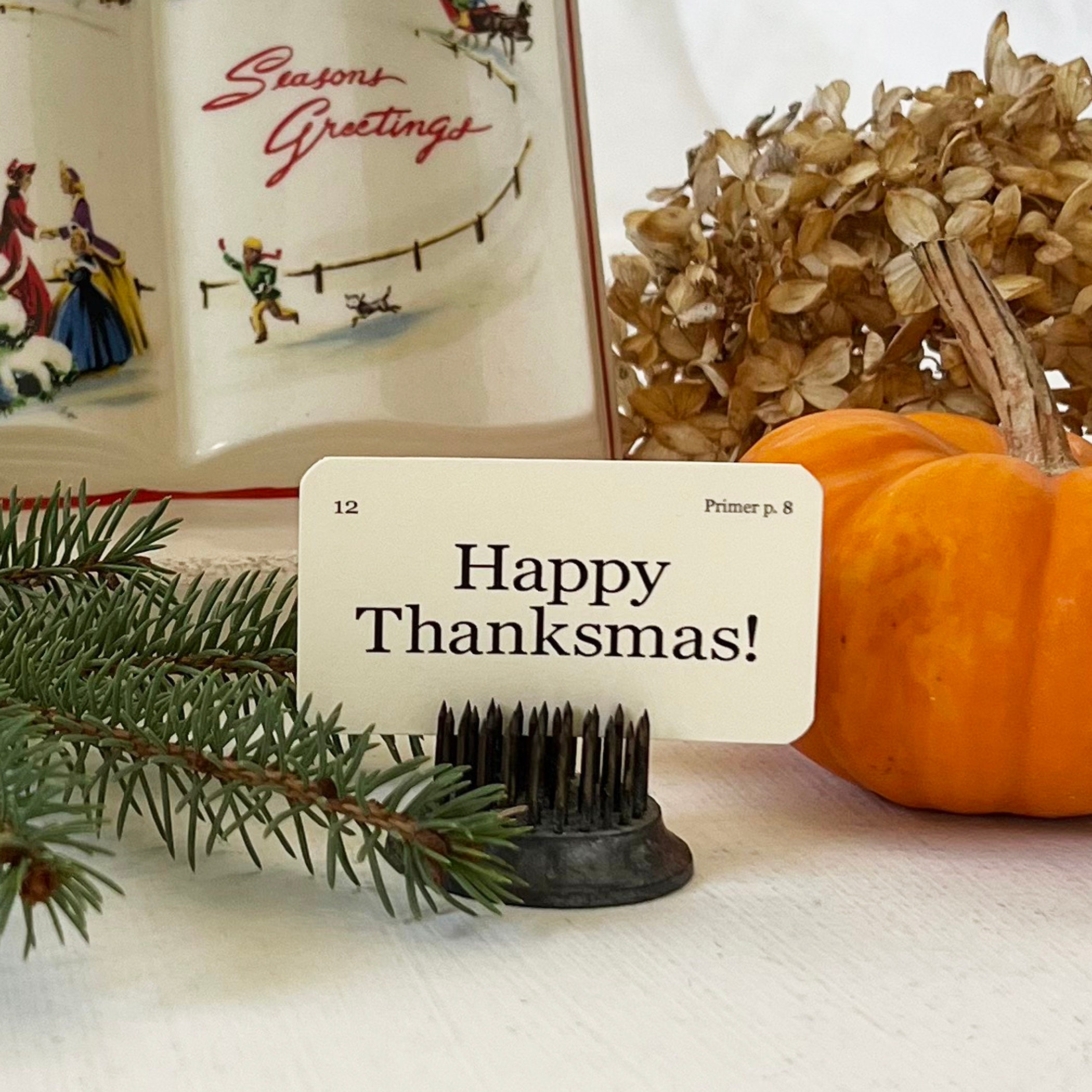 Mini Happy Thankmas Flash Cards Set Of 21 Thanksgiving Decor pertaining to Thanksgiving Cards Minted