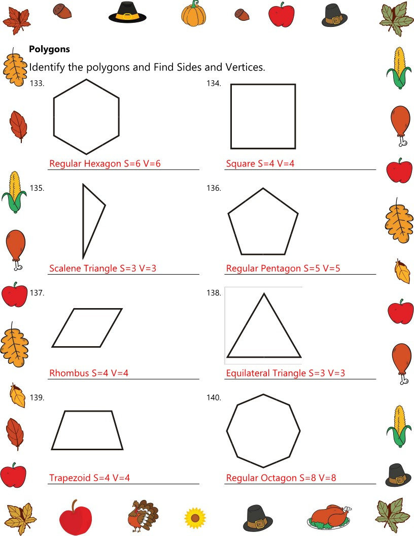 No Prep Geometry Thanksgiving Activity Thanksgiving Extensive pertaining to Geometry Thanksgiving Worksheet