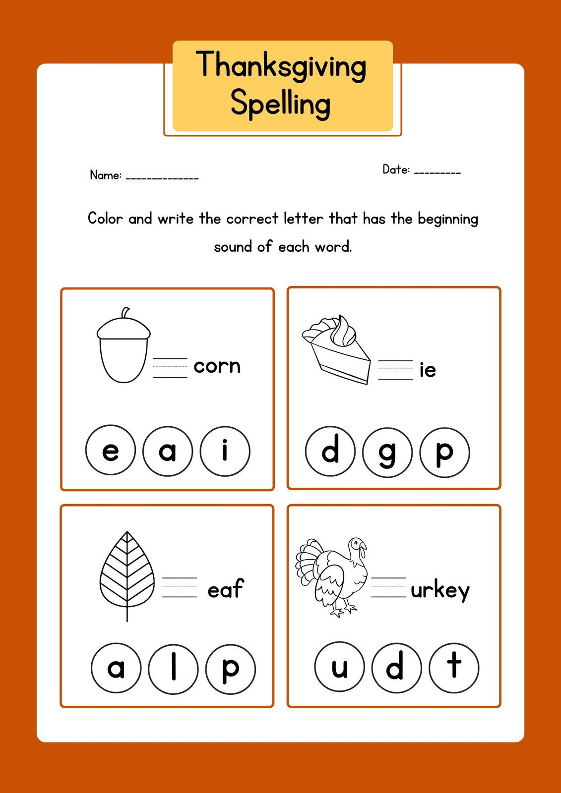 Page 2 - Customize 266+ Thanksgiving Worksheet Templates Online in Thanksgiving Spelling Worksheets