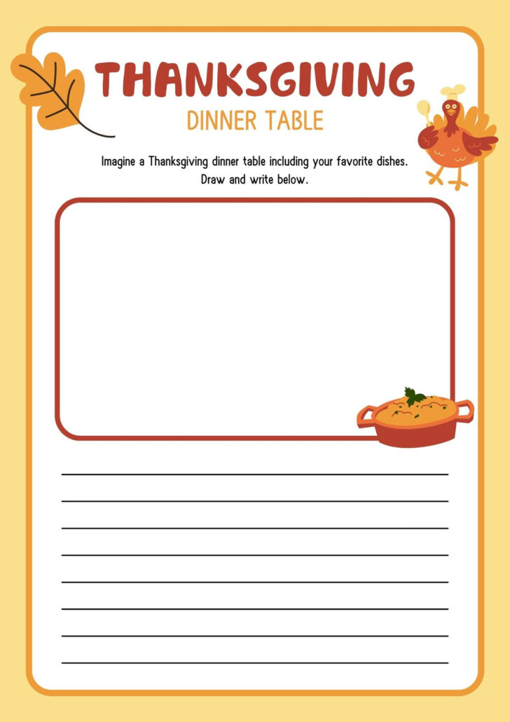 Thanksgiving Dinner Worksheet