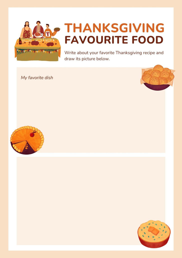 Thanksgiving Favorites Worksheet