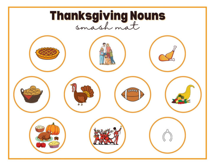 Thanksgiving Nouns Worksheets