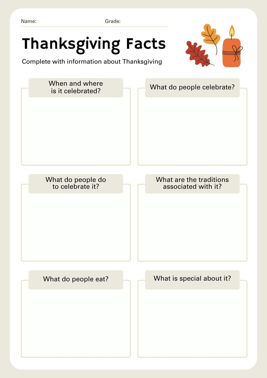 Page 5 - Customize 252+ Thanksgiving Worksheet Templates Online for Thanksgiving Facts Worksheet