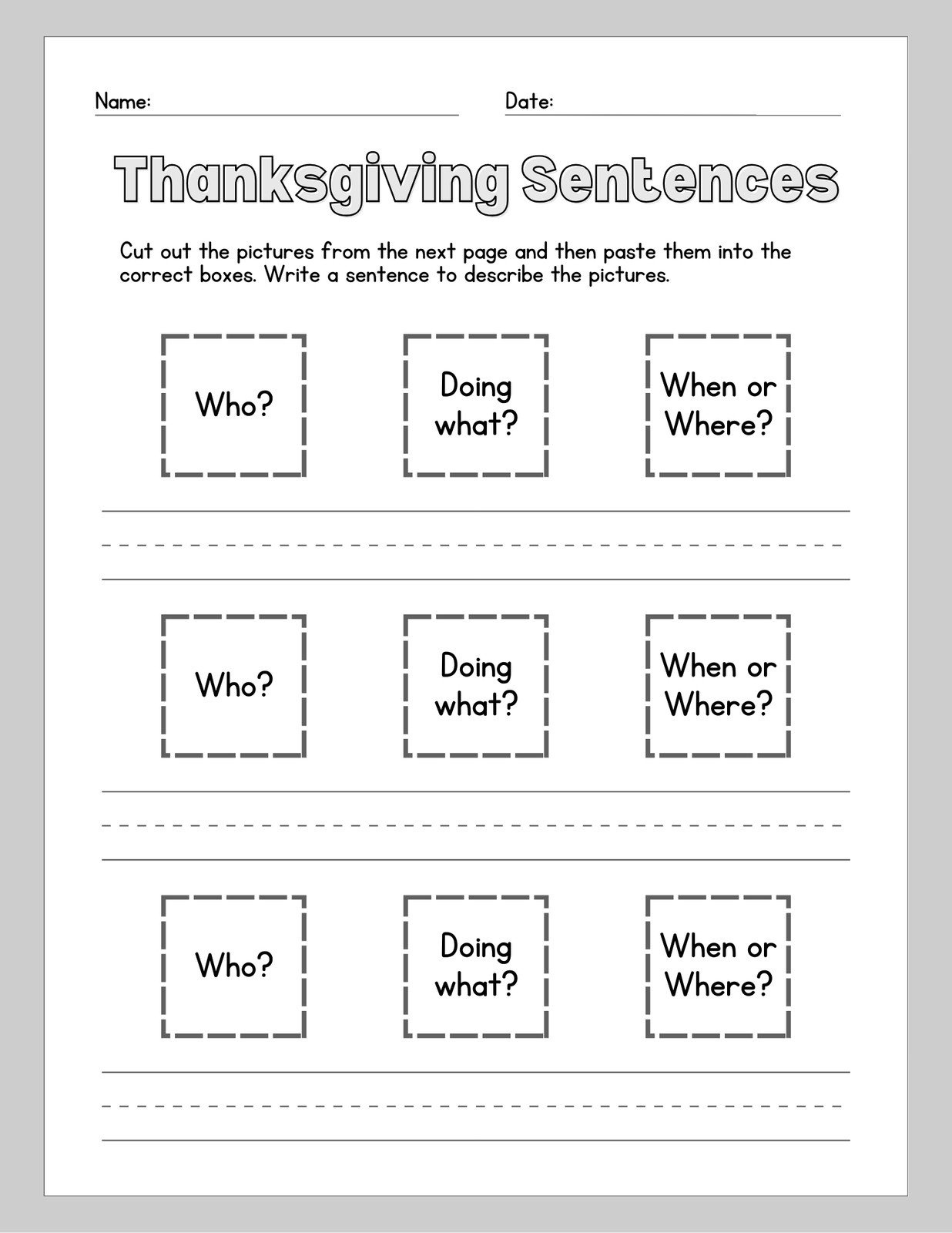 Page 5 - Customize 252+ Thanksgiving Worksheet Templates Online in Thanksgiving Sentences Worksheet