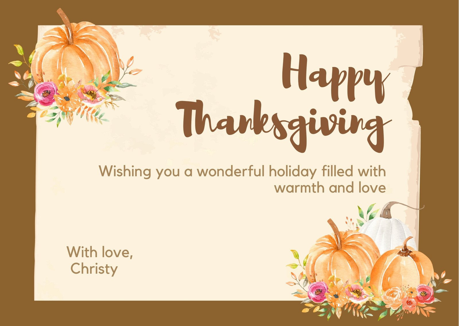 Page 7 - Free Printable, Customizable Thanksgiving Card Templates for Thanksgiving Business Cards Messages