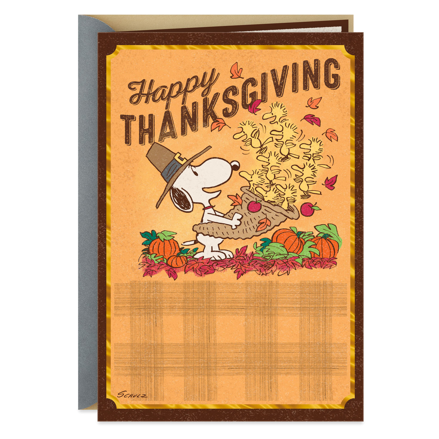 Peanuts® Snoopy And Woodstock Cornucopia Thanksgiving Card for Cheap Thanksgiving Cards