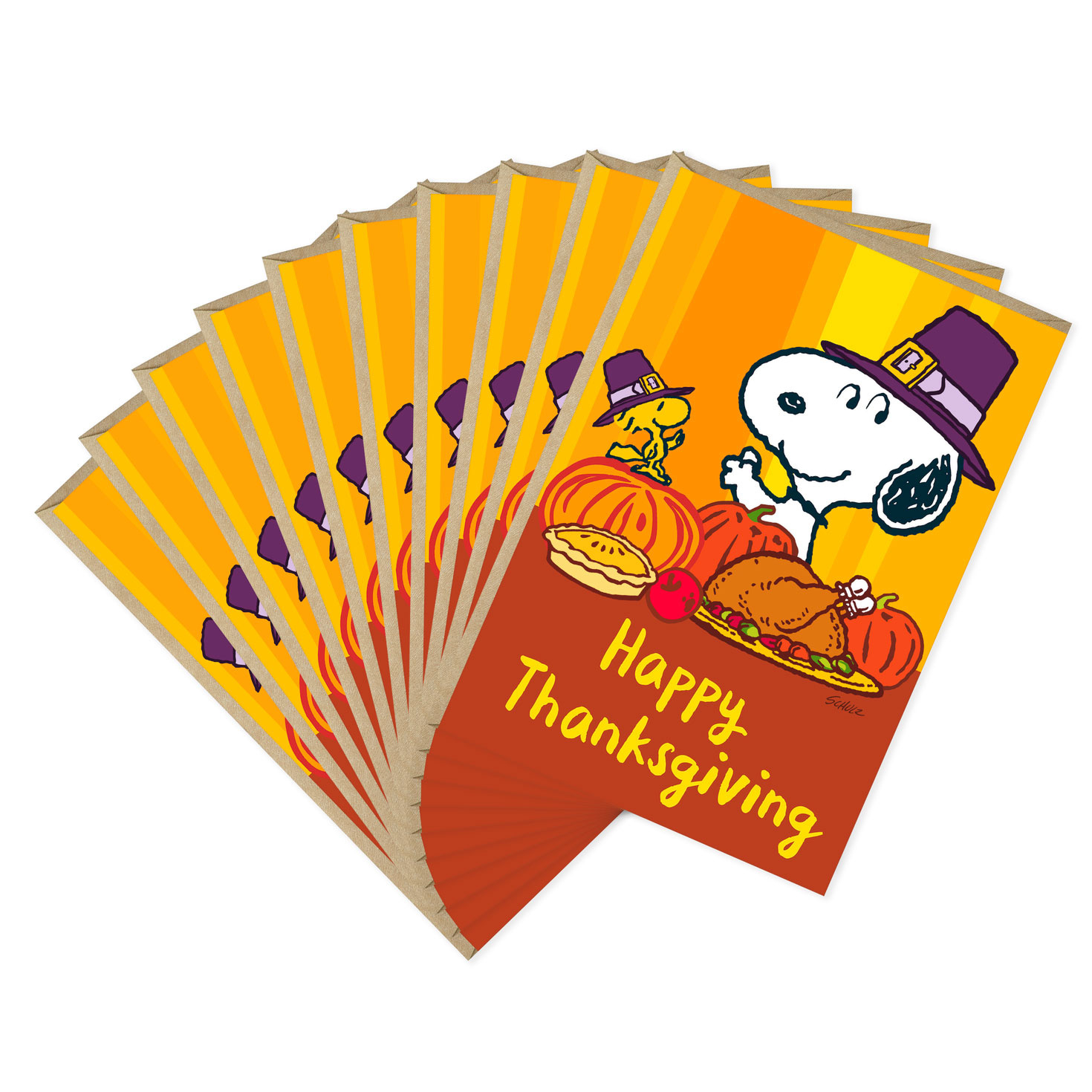 Peanuts® Snoopy And Woodstock Thanksgiving Cards, Pack Of 10 in Peanuts Thanksgiving Cards