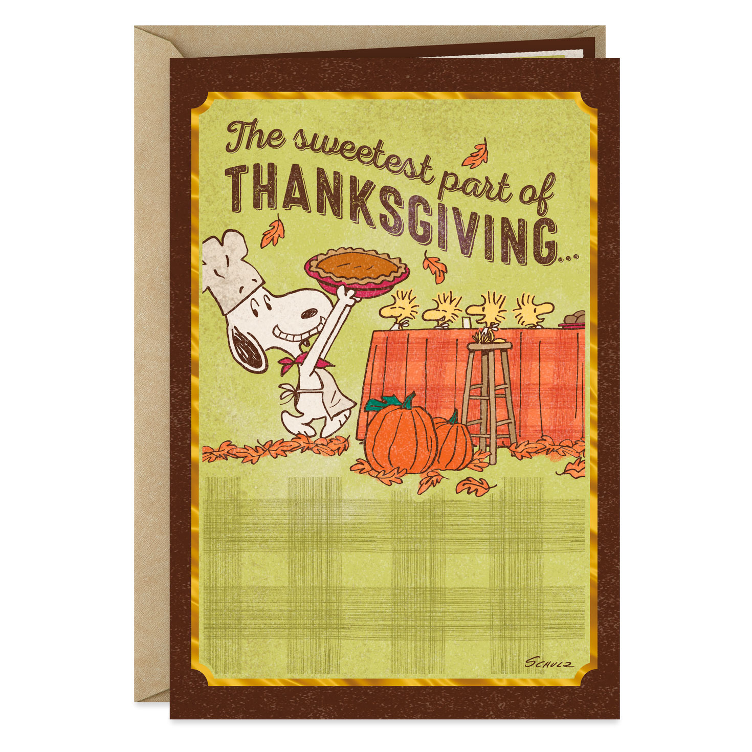 Peanuts® Snoopy Sharing The Love Cute Thanksgiving Card - Greeting intended for Snoopy Thanksgiving Cards