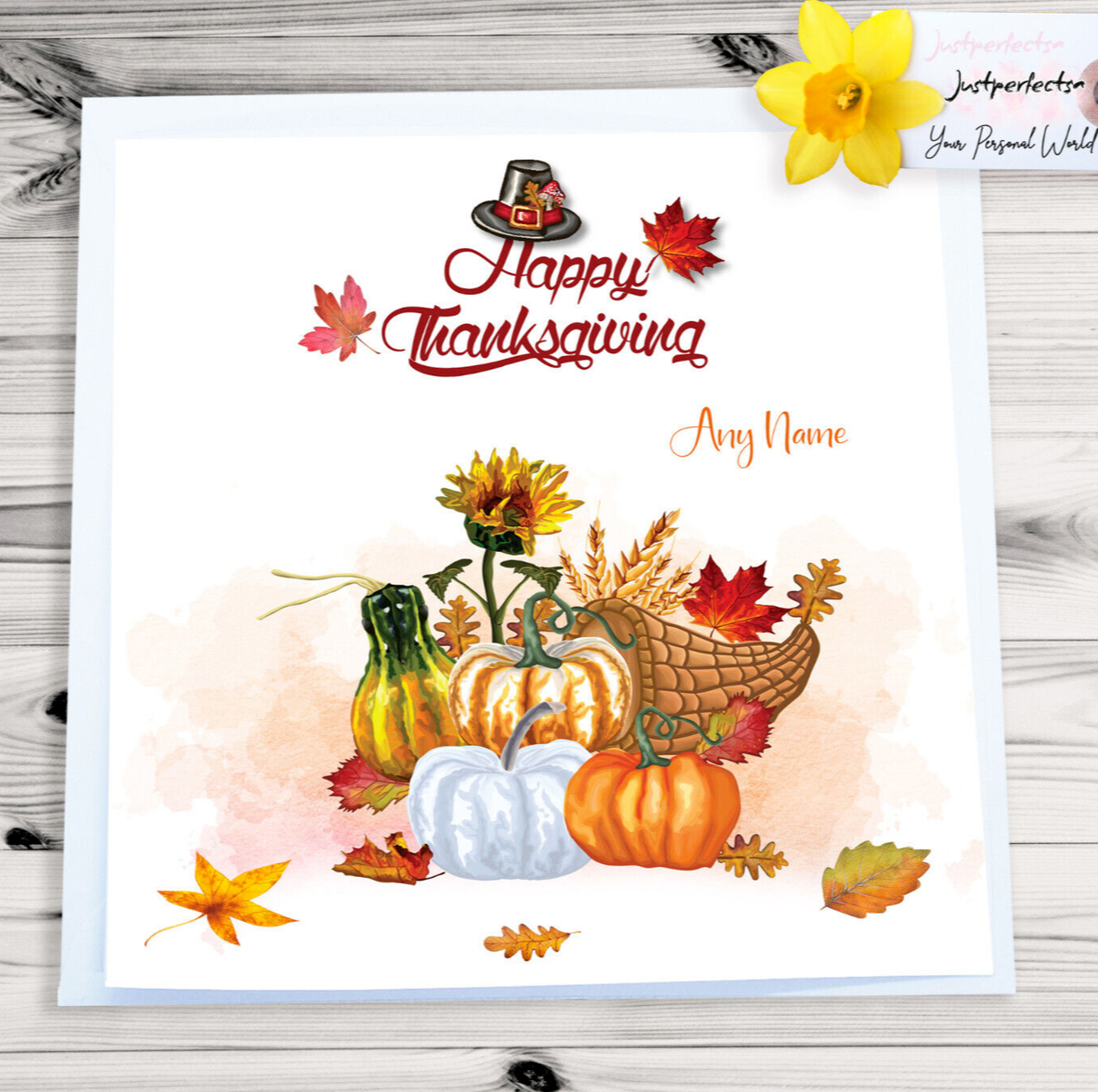 Personalised Pumpkin Happy Thanksgiving Card , Thanks Giving Card with Personalised Thanksgiving Cards