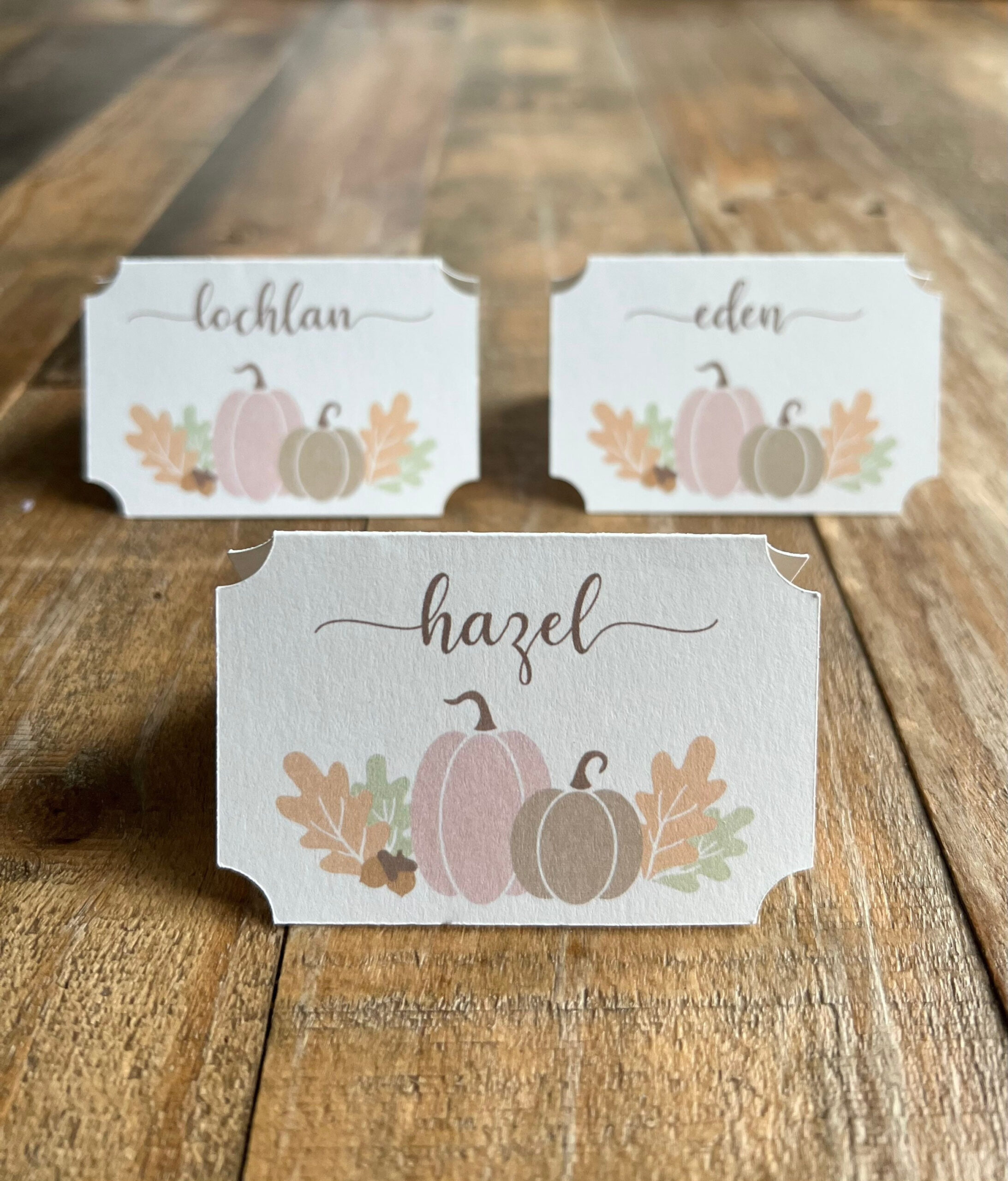 Personalized Thanksgiving Place Cards / Custom Thanksgiving Name for Name Place Cards For Thanksgiving