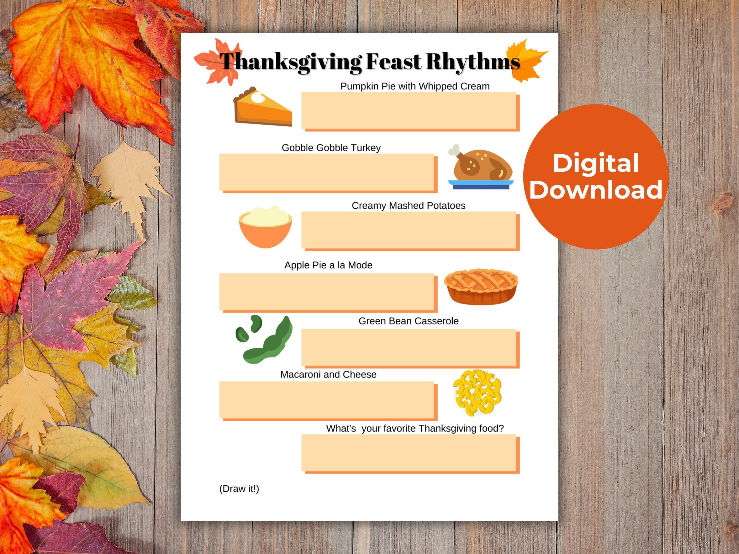 Piano Thanksgiving Printable Rhythms Worksheet - Etsy for Thanksgiving Piano Worksheets