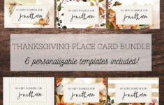 Place Card Thanksgiving Printable, Place Card, Place Card Template with Thanksgiving Table Cards Templates