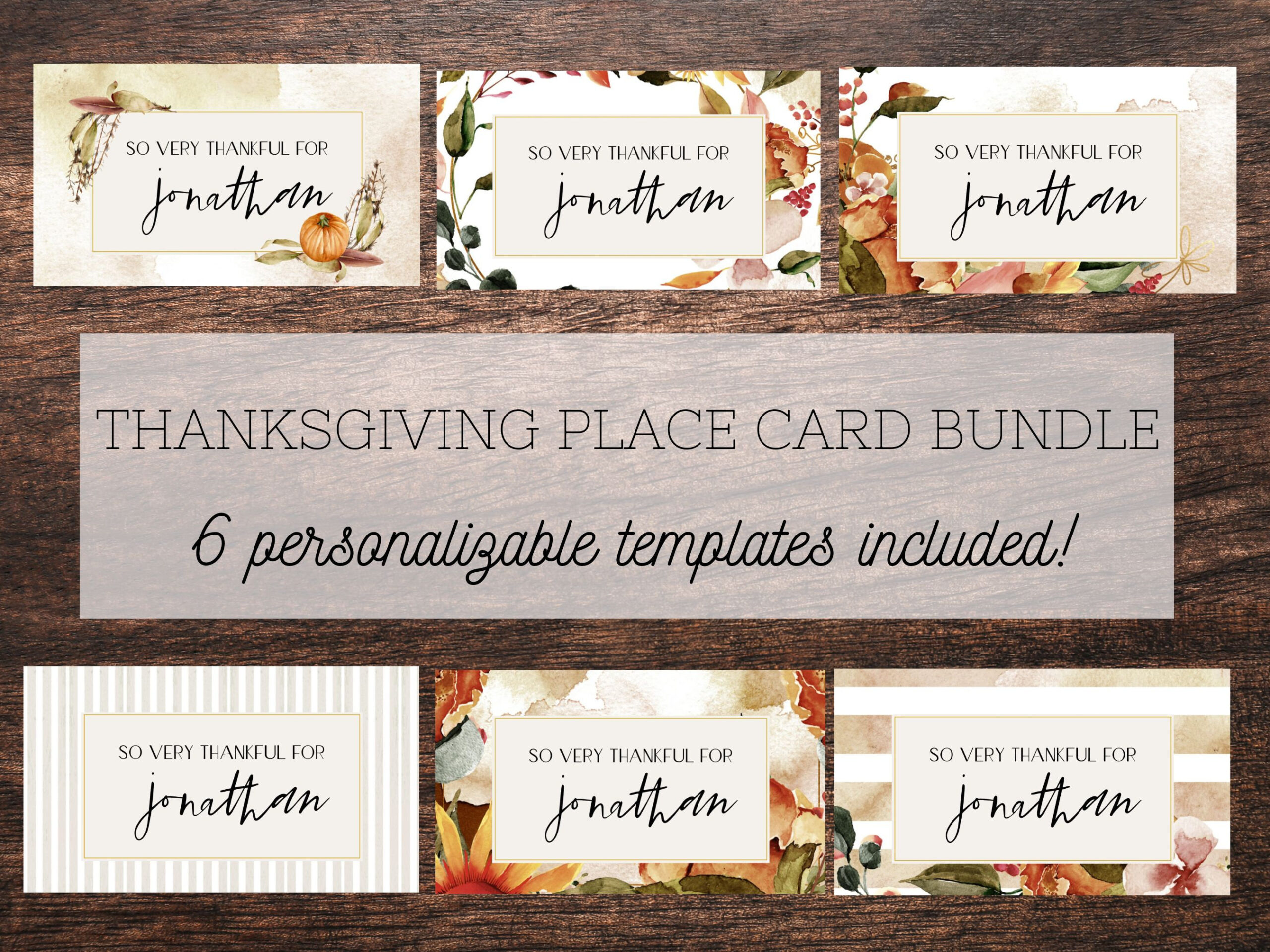 Place Card Thanksgiving Printable, Place Card, Place Card Template with Thanksgiving Table Cards Templates