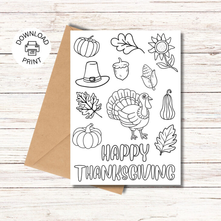 Thanksgiving Cards Coloring