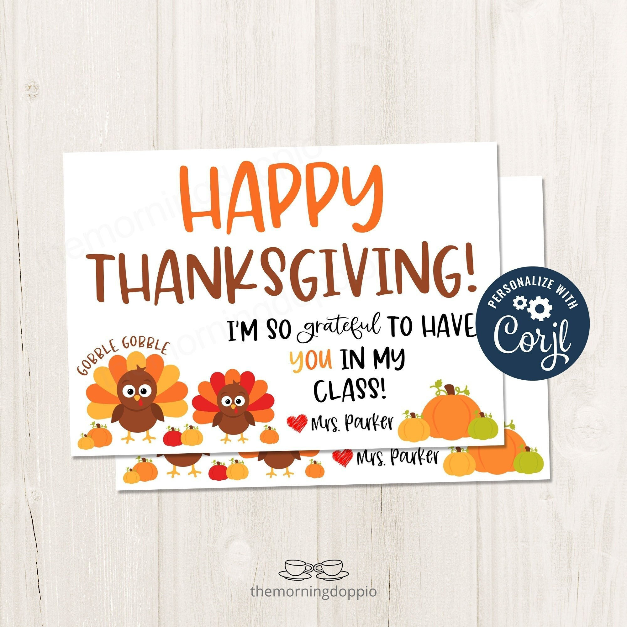 Printable/Editable Thanksgiving Postcard For Students Classrooms with regard to Thanksgiving Cards Vistaprint