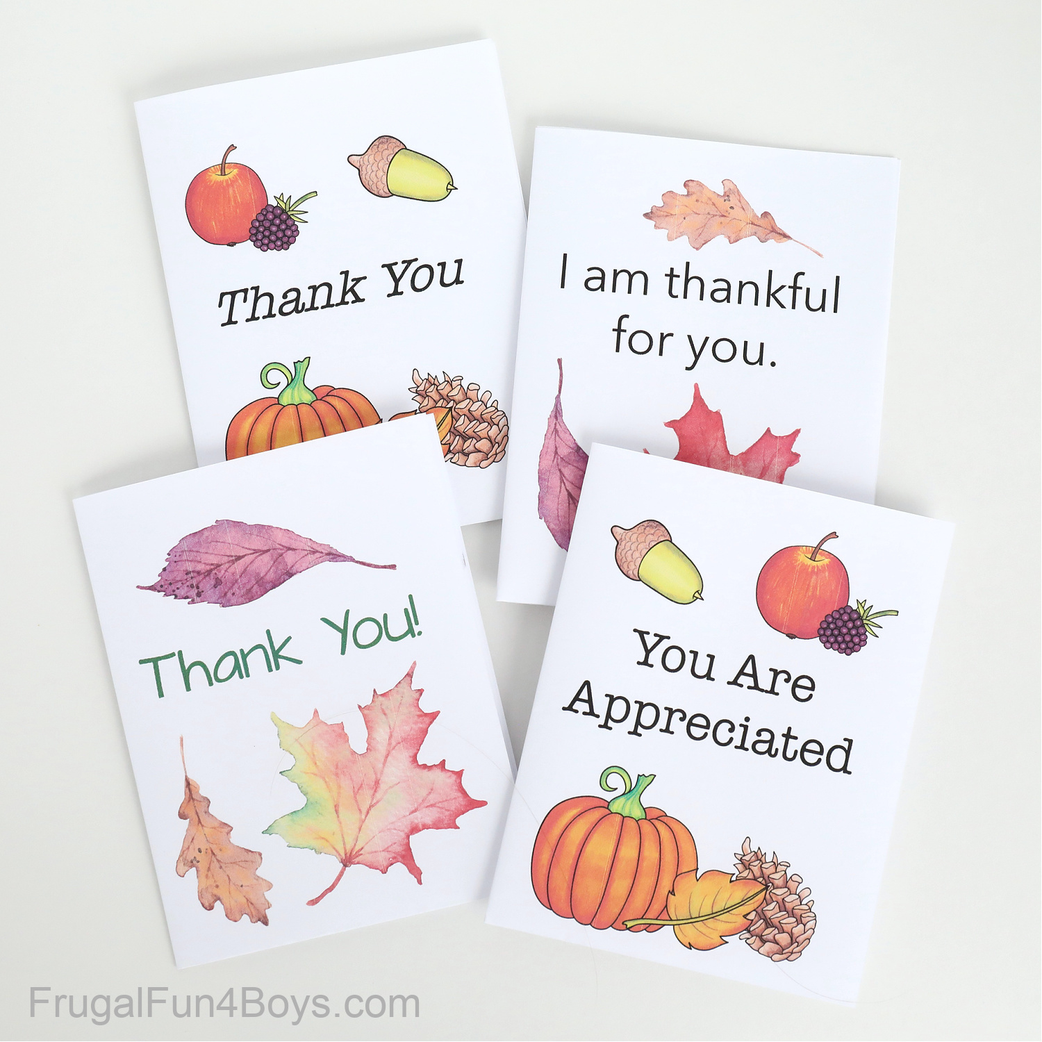 Printable Gratitude Cards {Kids Thanksgiving Activity} - Frugal in Thanksgiving Grateful Cards