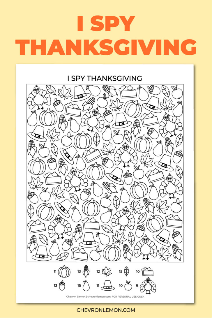 Thanksgiving I Spy Printable