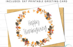 Printable Thanksgiving Card, Instant Download, Pdf, Autumn with Blank Thanksgiving Cards