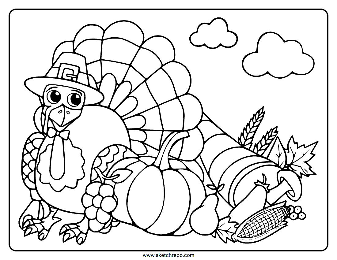 Printable Thanksgiving Coloring Page - Sketch Repo inside Thanksgiving Coloring Worksheets