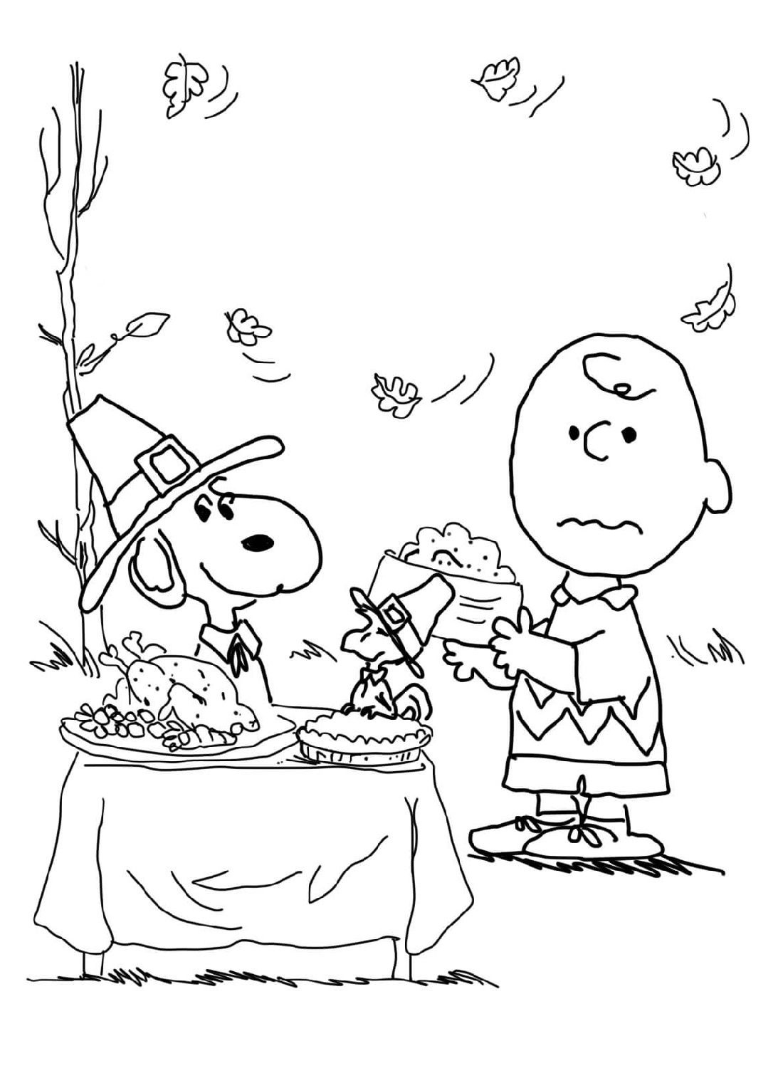 Printable Thanksgiving Coloring Pages | K5 Worksheets throughout Charlie Brown Thanksgiving Printables