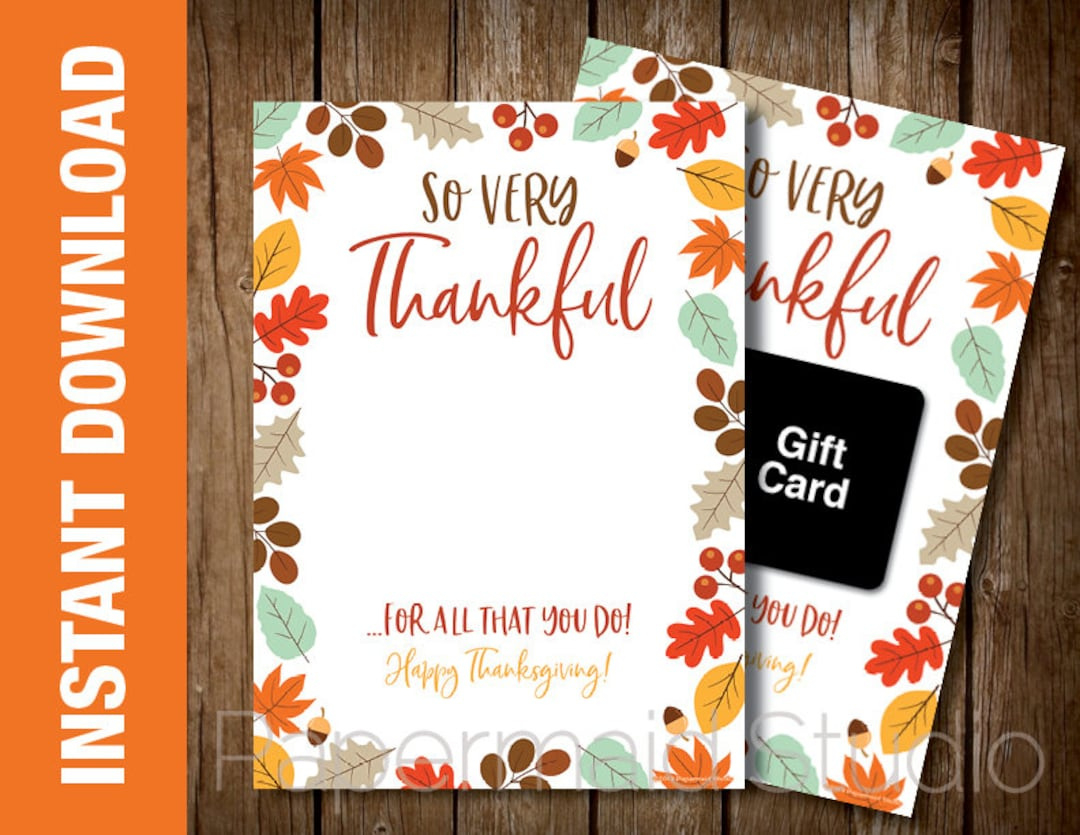 Printable Thanksgiving Gift Card Holder Thanksgiving Card Thank inside Thanksgiving Gift Cards Free