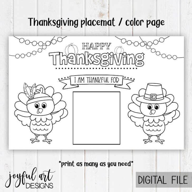 Printable Thanksgiving Placemat