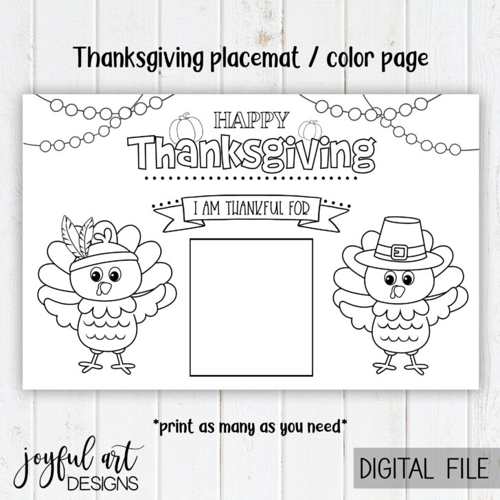 Thanksgiving Printables Placemats