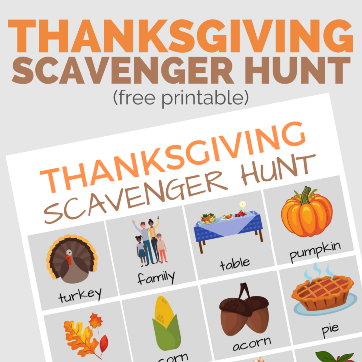 Thanksgiving Scavenger Hunt Printable