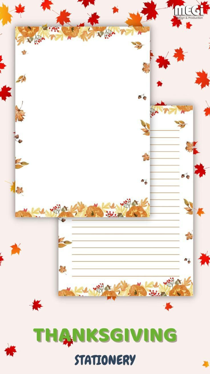 Printable Thanksgiving Stationery -Leaves Stationery -Letter in Free Printable Thanksgiving Stationery