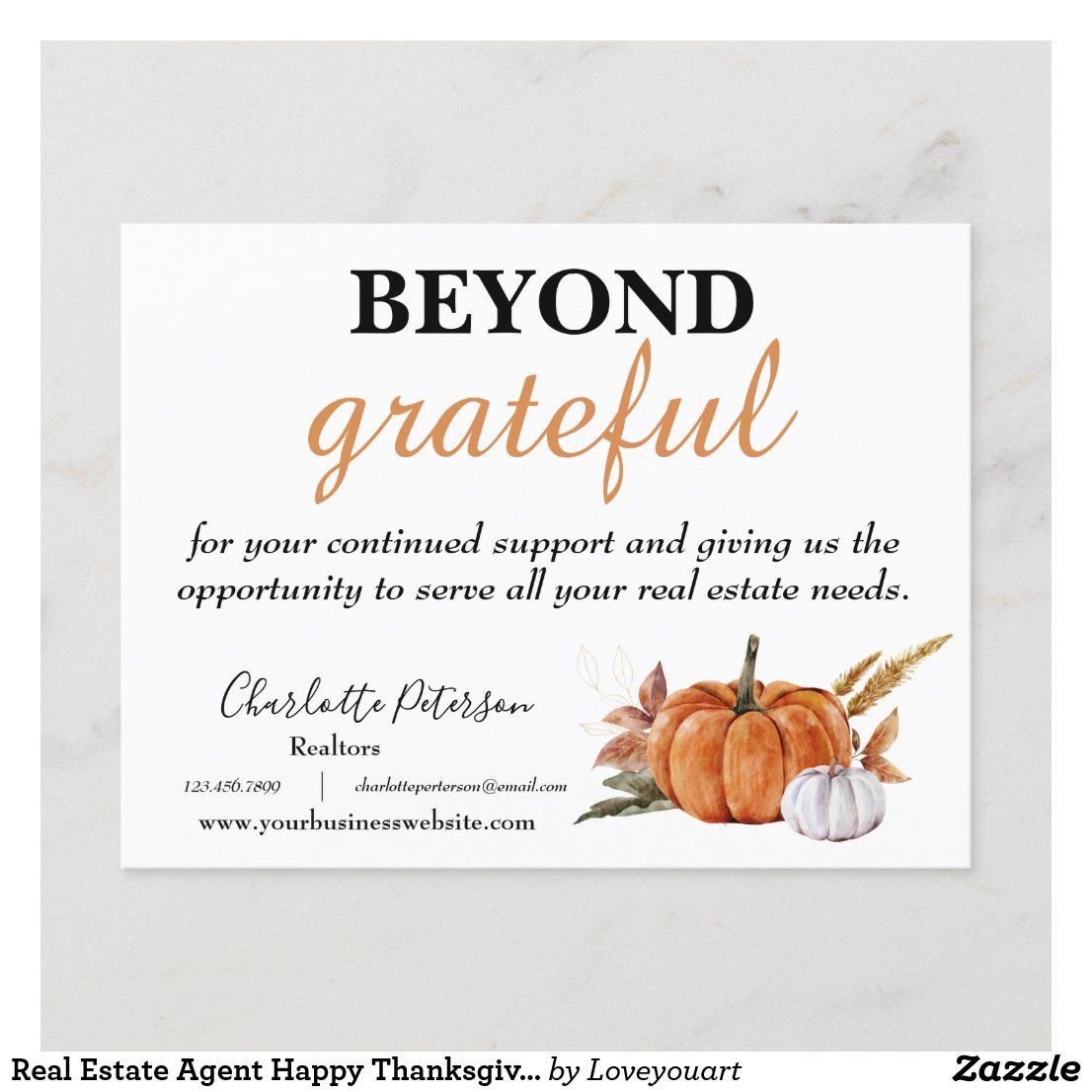 Real Estate Agent Happy Thanksgiving Holiday Postcard for Thanksgiving Cards For Realtors